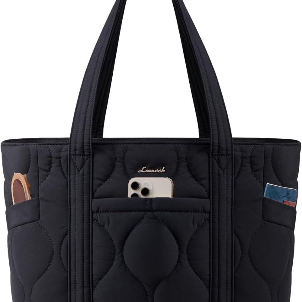 Women Tote Bag Puffer Quilted Shoulder Bag Travel Work Organizer